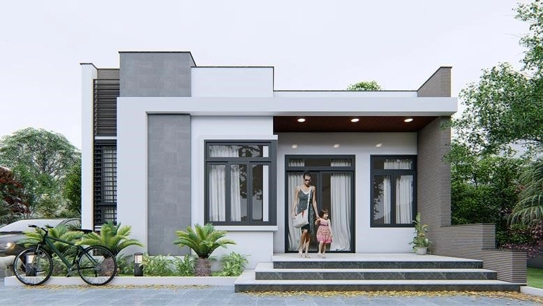 Gợi ý mẫu nhà cấp 4 chữ l có gác lửng