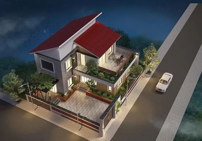 Xem ngay mẫu nhà vườn đẹp 2024 phong cách 2 tầng