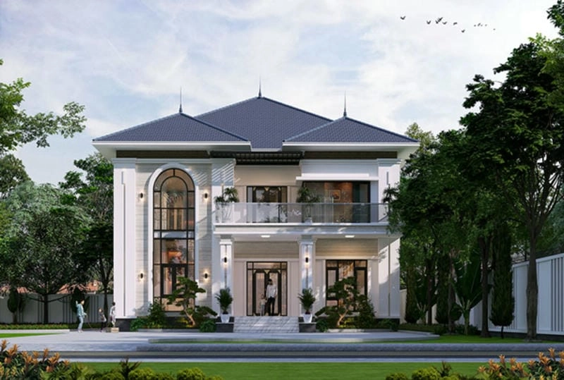 mẫu nhà biệt thự vườn 2 tầng hòa mình cùng thiên nhiên xanh