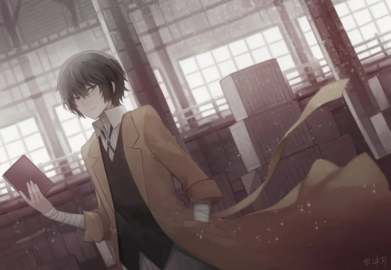 Dazai Osamu fanart thể hiện vẻ ngoài điển trai và bí ẩn