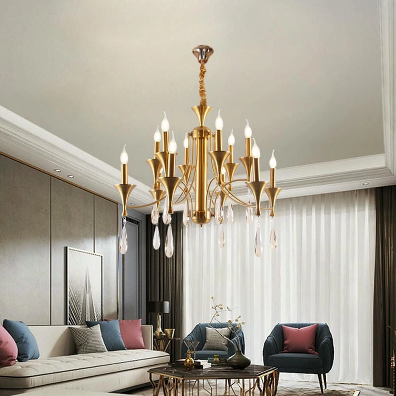 Tạo điểm nhấn với đèn treo trần phòng khách