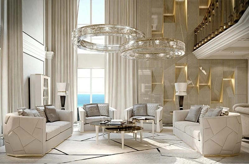 Không gian lung linh với bóng đèn trang trí phòng khách