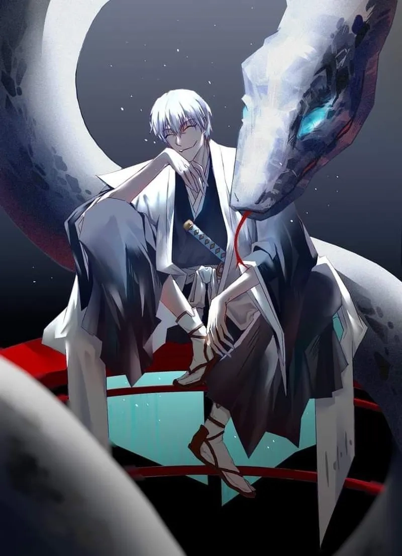 Ảnh official art Gin Ichimaru do Tite Kubo phác họa