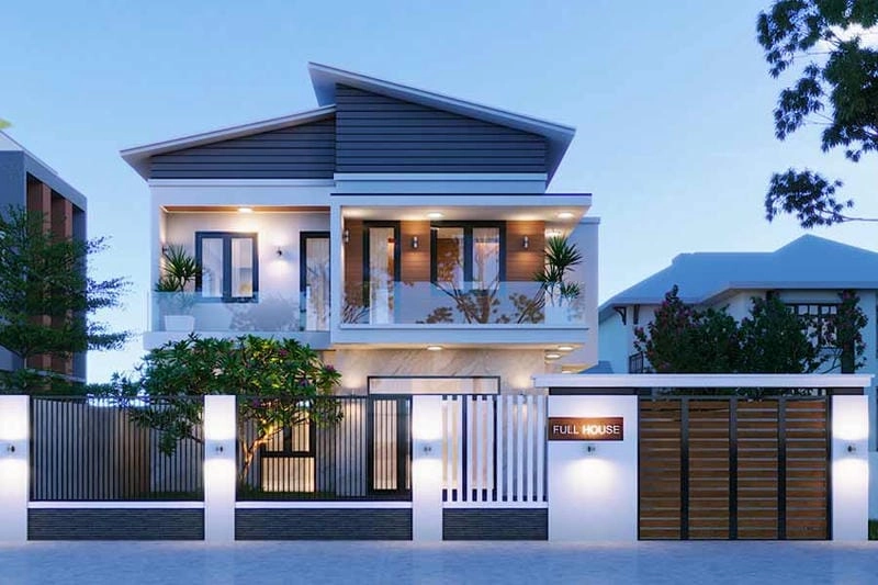 các mẫu nhà biệt thự đẹp 2 tầng tham khảo xu hướng kiến trúc mới