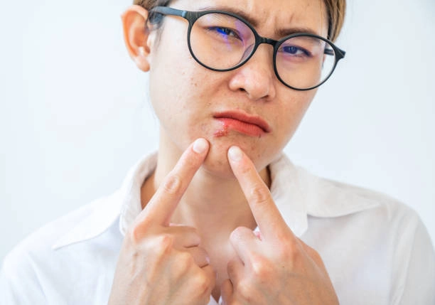 Tổng hợp ảnh khi môi bị virus herpes xâm nhập