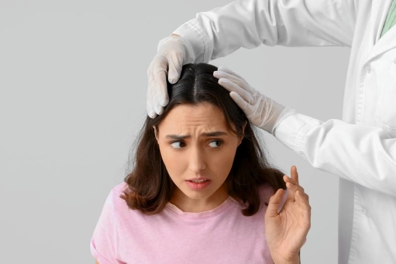 Hình ảnh nấm đầu ngón tay thường làm da bong tróc và ngứa kéo dài