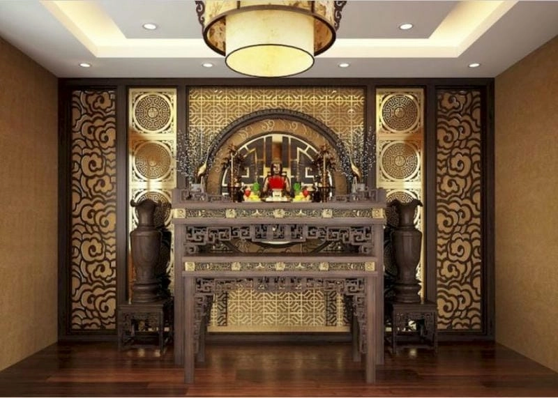 Trang nghiêm ấm cúng cùng cách bố trí phòng thờ nhà 3 tầng