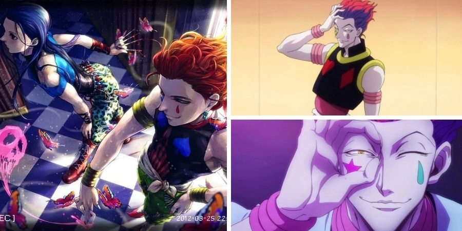 Hisoka hiện lên sắc sảo với nụ cười bí hiểm đầy ám ảnh