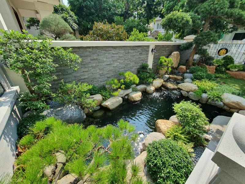 Gợi ý cảnh quan qua mẫu hồ cá đẹp ngoài trời