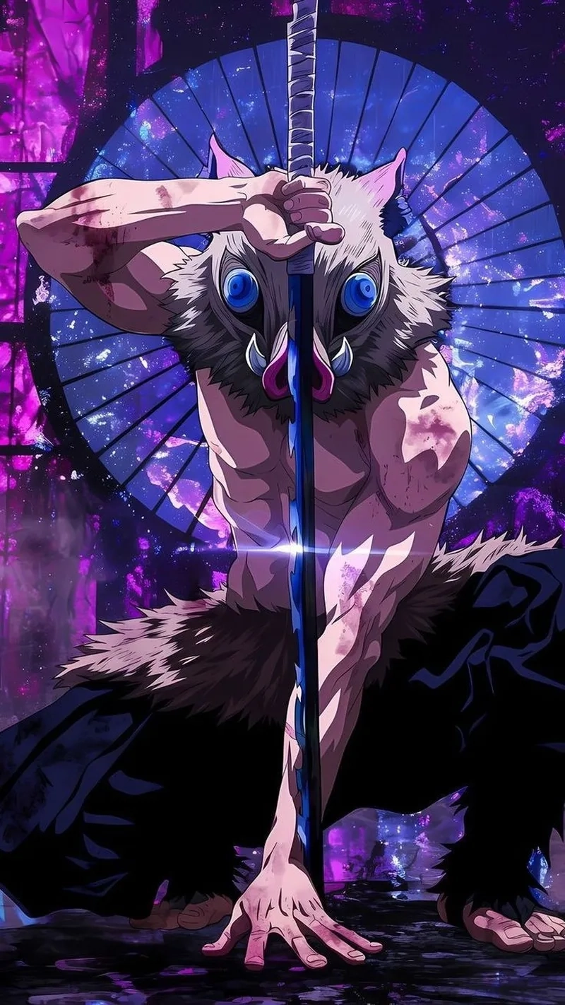 Inosuke fanart wallpaper đầy màu sắc và chất riêng của rừng