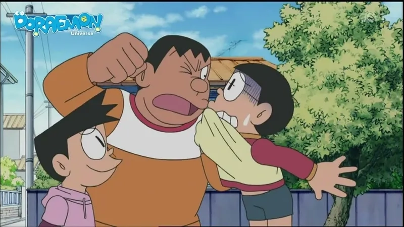Khoảnh khắc hài hước khi Jaian đánh Nobita