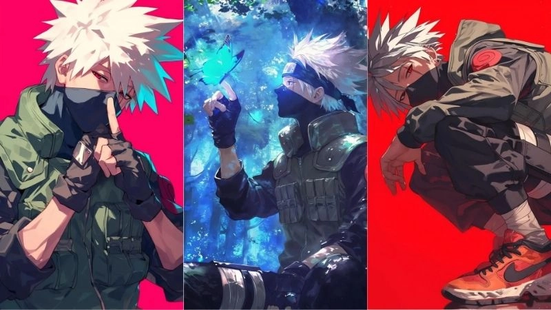 Hình ảnh Kakashi thể hiện sự trầm tĩnh và trí tuệ vượt trội