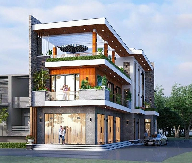 Ngắm nhìn vẻ thanh lịch của mẫu nhà 2 mặt tiền đẹp