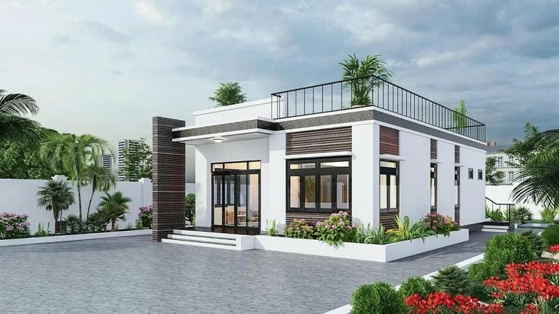 Ngắm nhìn mẫu nhà mái bằng 1 tầng đẹp nổi bật