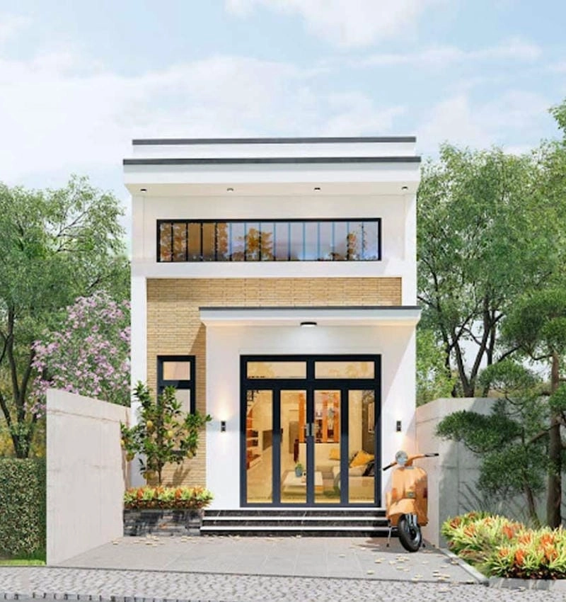 Tham khảo mẫu mặt tiền nhà gác lửng phong cách hiện đại