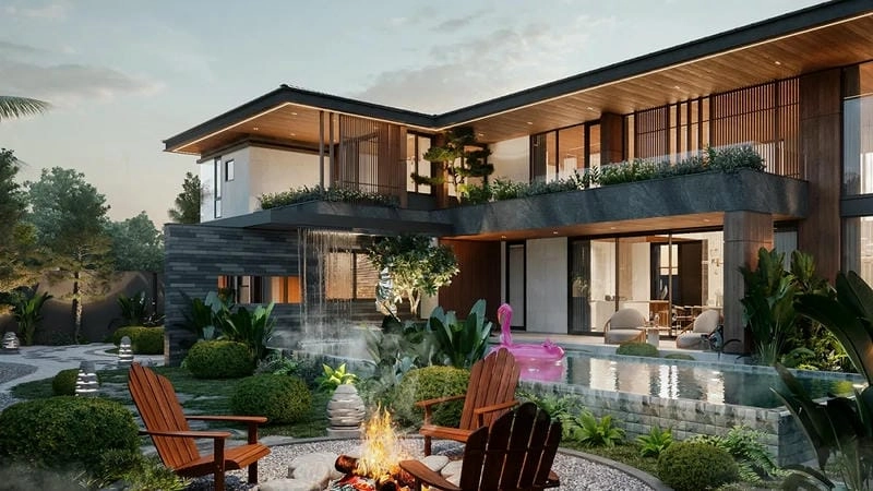 600 triệu mẫu nhà vườn 2 tầng đơn giản vẫn đảm bảo thẩm mỹ