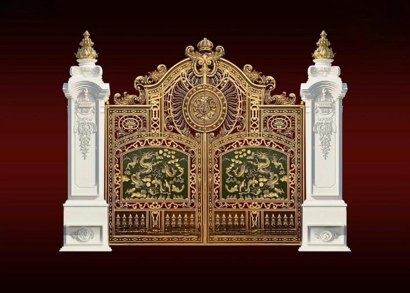 Tham khảo mẫu cổng nhà đẹp 4 cánh nổi bật ấn tượng