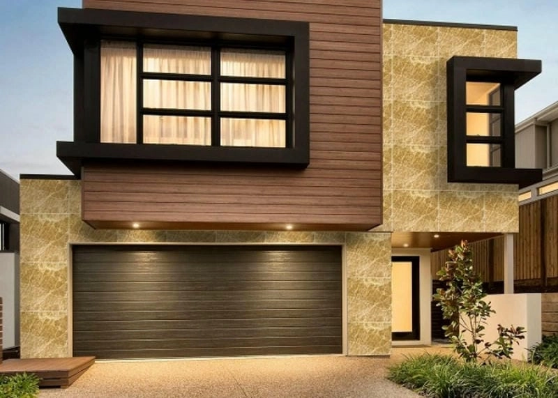 Thi công nhanh với ốp gạch giả đá mặt tiền