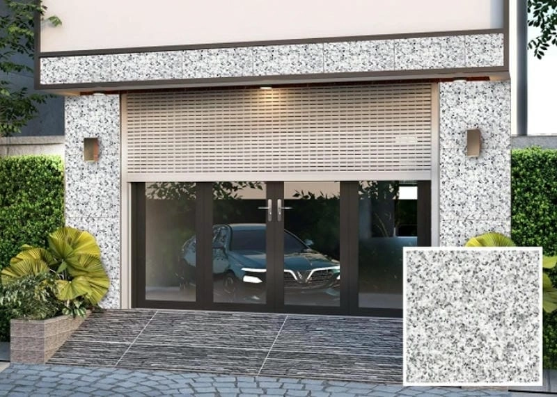 Màu thời thượng là đá ốp mặt tiền màu xám