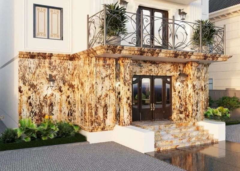 Phong cách tự nhiên từ đá thẻ ốp tường mặt tiền