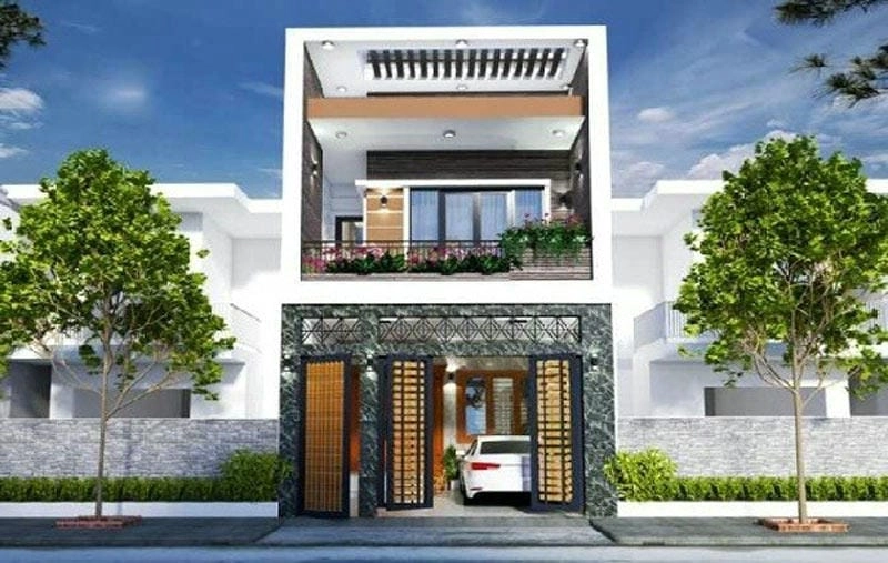 mẫu nhà 1 trệt 1 lầu 7x15 không gian thoáng rộng thoải mái