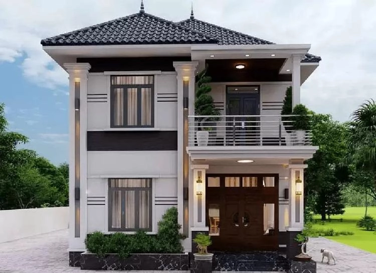 Xem ngay mẫu nhà 2 tầng đẹp mái nhật trẻ trung ấm áp