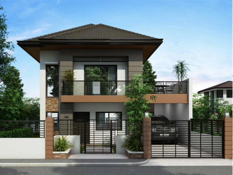 Khám phá mẫu nhà 2 tầng mái nhật 8x12 tiện nghi