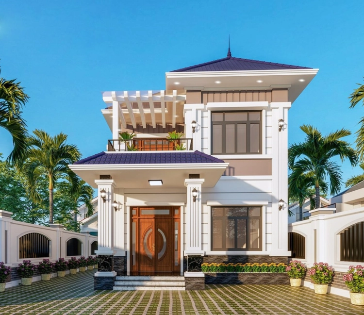Tham khảo 8x12m mẫu nhà 2 tầng mái nhật đẹp 2021 sang trọng