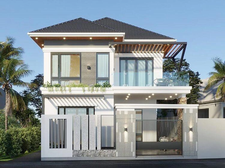 Ngắm mẫu nhà 2 tầng hiện đại mái nhật tinh tế tối giản