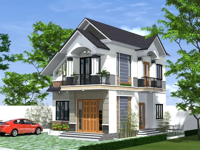 Khám phá mẫu nhà mái thái hai tầng đẹp tiện nghi