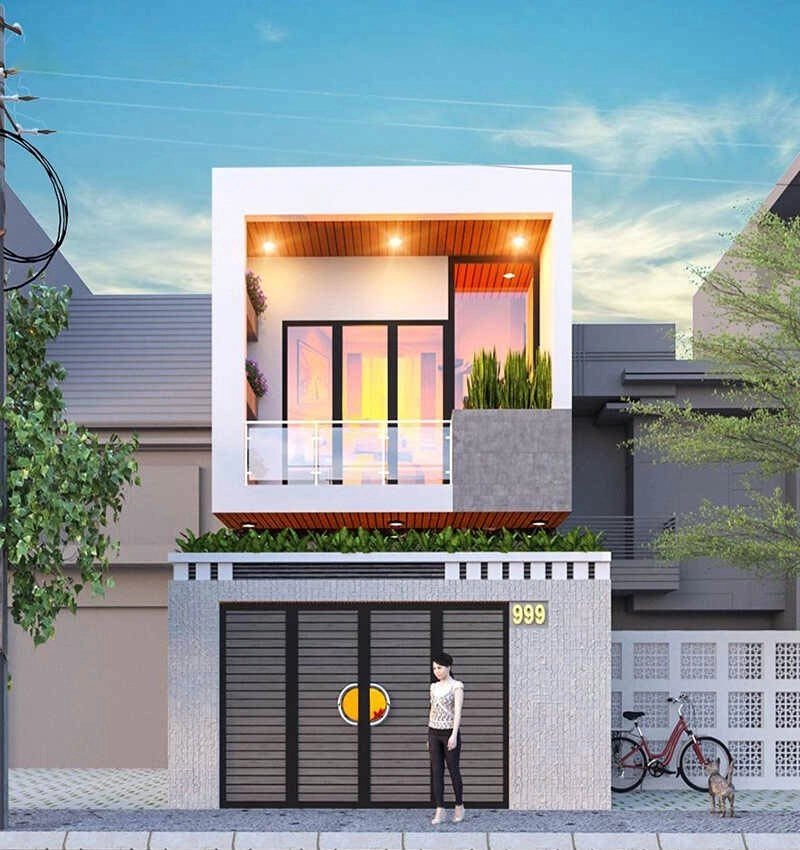 Ý tưởng chữ l mẫu nhà 2 tầng đẹp ở nông thôn nhà ống