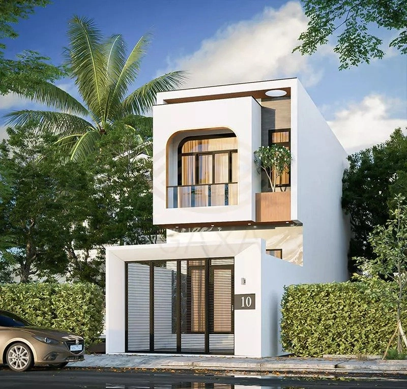 Khám phá mẫu nhà 2 tầng mái nhật đẹp ở nông thôn nhà ống