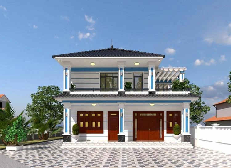 Chiêm ngưỡng mẫu nhà 2 tầng nông thôn 500 triệu hiện đại