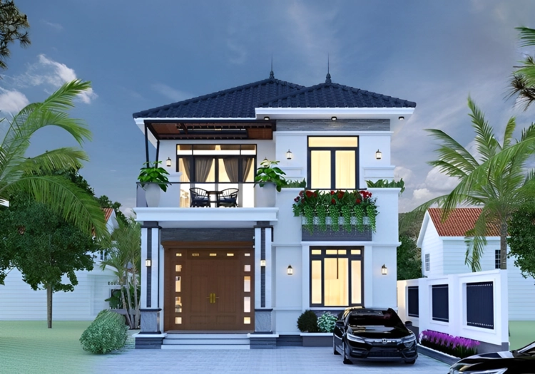 Khám phá mẫu nhà 2 tầng nông thôn phong cách đa dạng