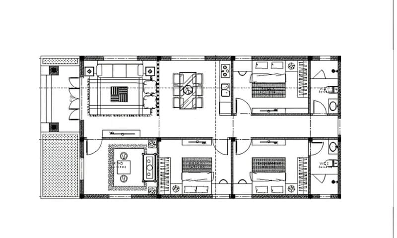 Tham khảo mẫu nhà cấp 4 gác lửng rộng thoáng