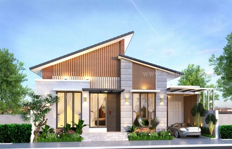 Ngắm ngay nhà cấp 4 mái lệch 4m tiện nghi