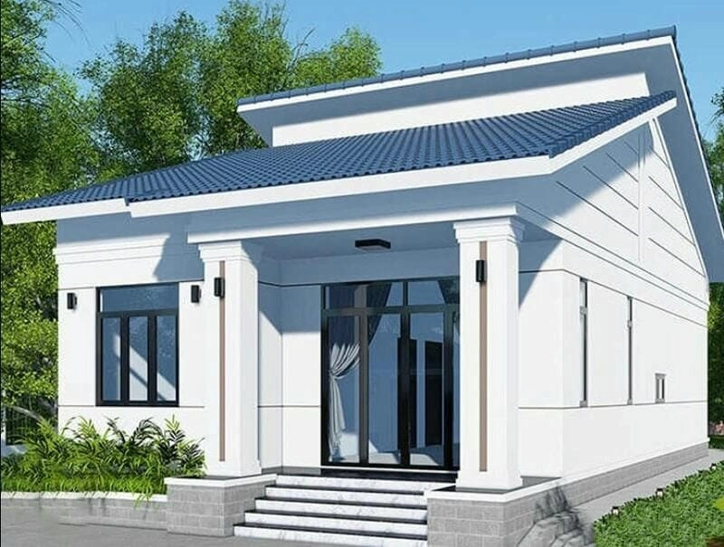 Gợi ý nhà cấp 4 mái lệch 5m tinh tế