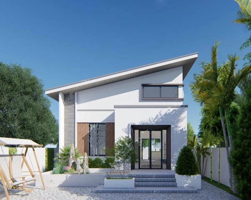 Khám phá nhà cấp 4 mái lệch ngang 10m