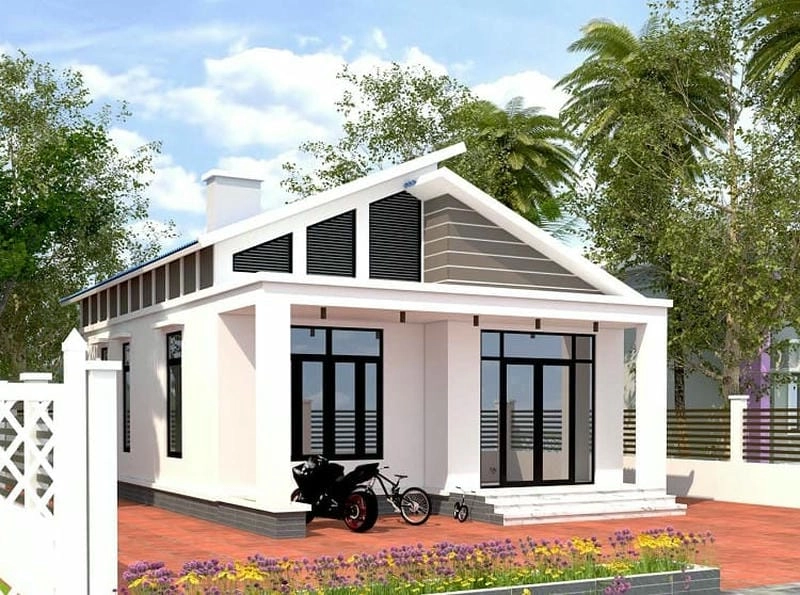 Gợi ý nhà cấp 4 mái lệch 6x12
