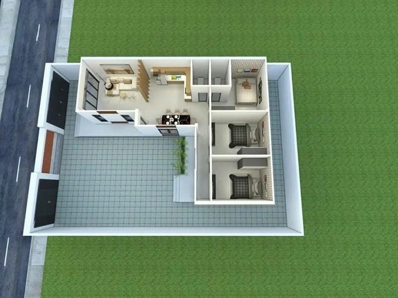 Tham khảo mẫu nhà cấp 4 mái lệch hiện đại