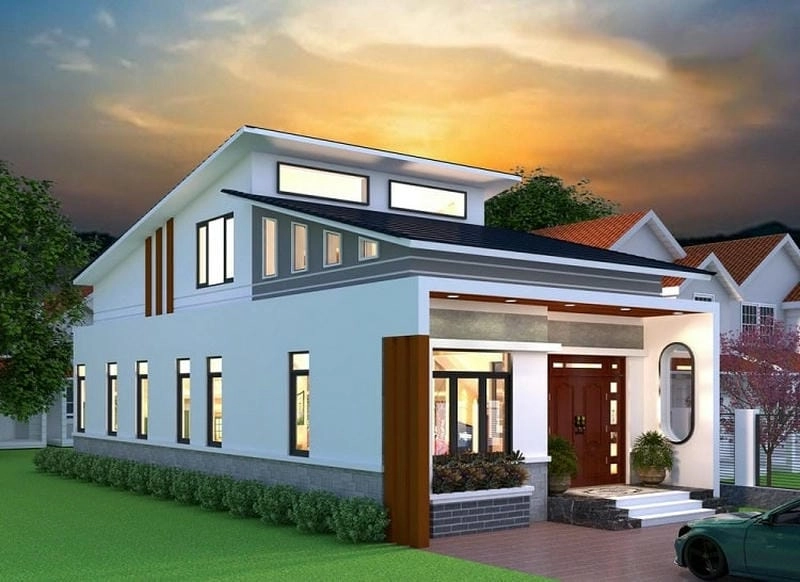 Xem ngay nhà cấp 4 mái lệch 5x20