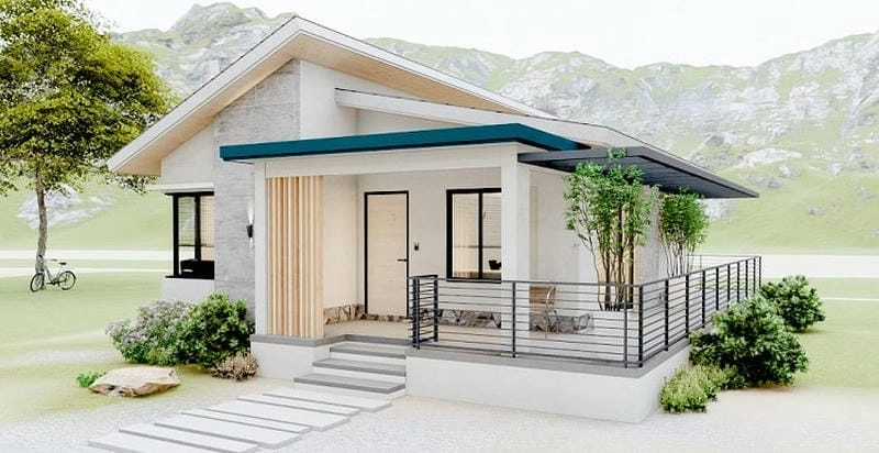 Ngắm nhìn nhà cấp 4 mái lệch ngang 5m