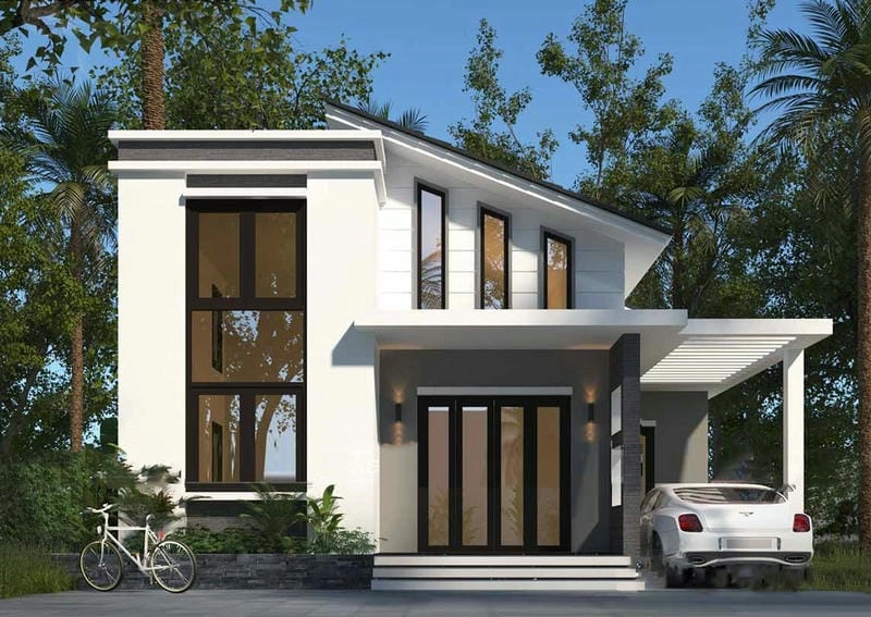 Xem ngay nhà cấp 4 mái lệch rộng 12m