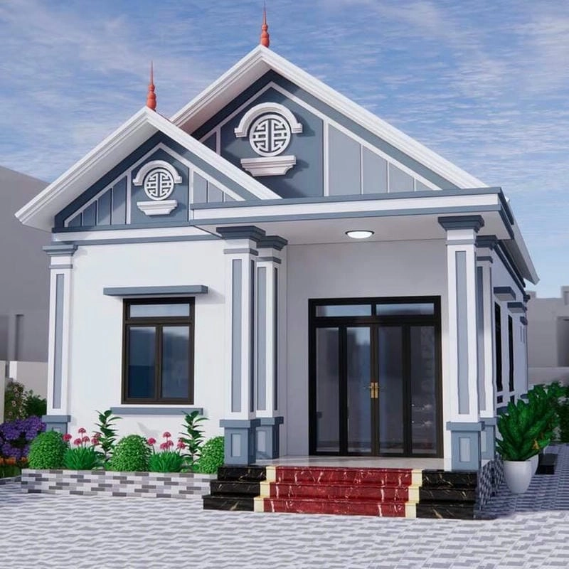 mẫu nhà cấp 4 mái thái 5x20 hiện đại đẹp từng góc nhìn