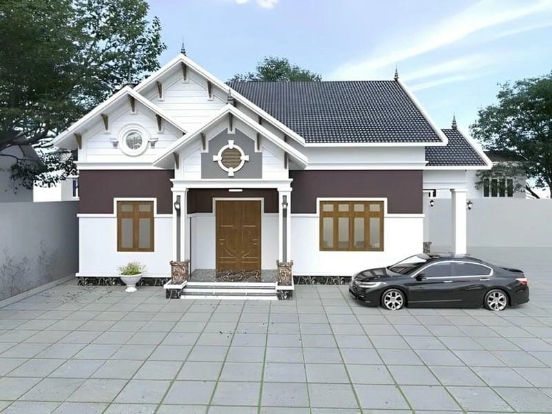 Ngắm nhìn mái thái mẫu nhà cấp 4 đẹp 100m2 3 phòng ngủ cùng mẫu nhà cấp 4 mái thái đơn giản