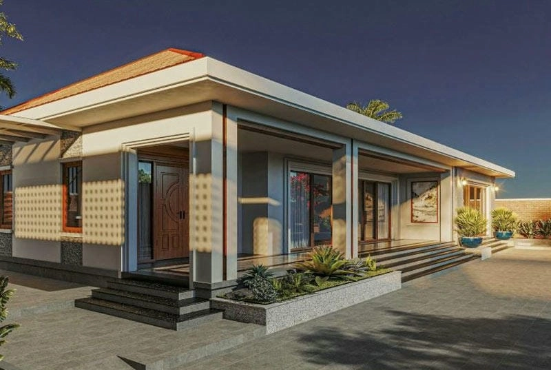 Chiêm ngưỡng mẫu nhà cấp 4 nông thôn có gác lửng thông thoáng tiện ích