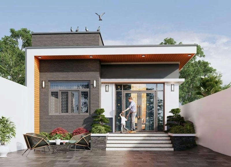 Ngắm mẫu nhà cấp 4 nông thôn hinh chu l thiết kế thông minh