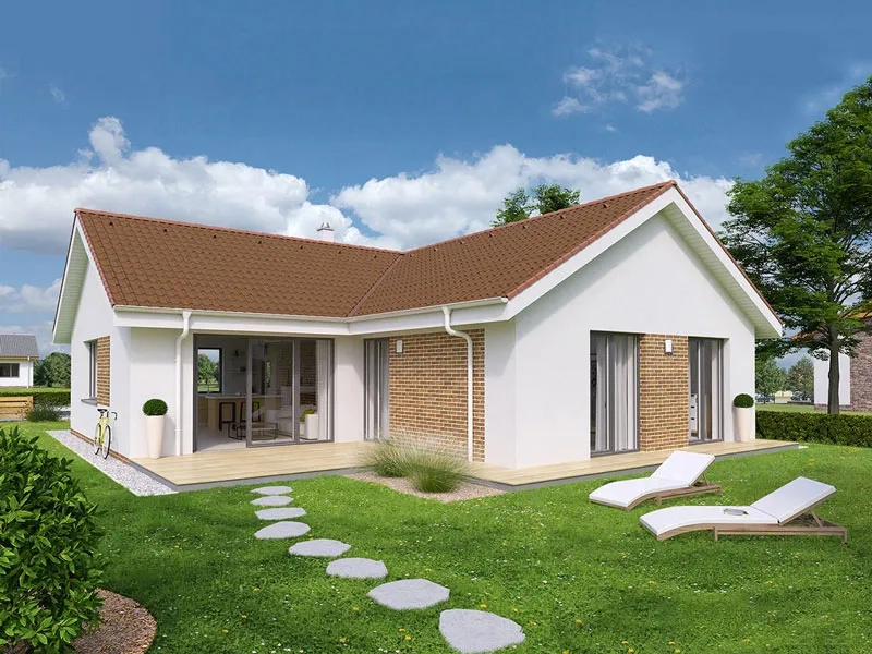 Khám phá mẫu nhà chữ l 1 tầng mái bằng hiện đại