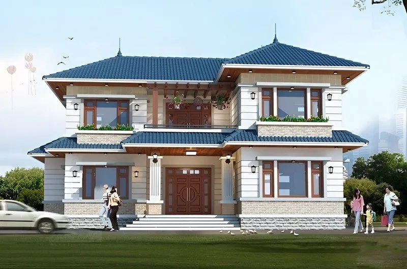 Ngắm mẫu nhà chữ l 4 phòng ngủ thiết kế hiện đại