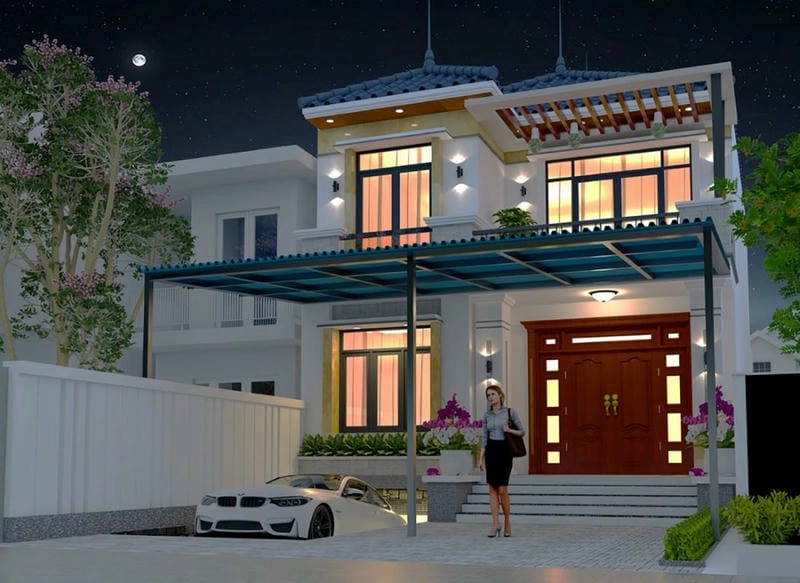 Tham khảo mẫu nhà có tầng hầm hiện đại sang trọng